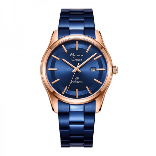 Alexandre Christie AC 1027 Rosegold Blue Man Steel MDBURBU